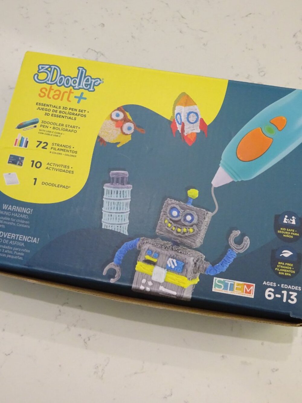 3Doodler Start+ Turquoise 3D Printing Pen Essentials Set Ages 6-13